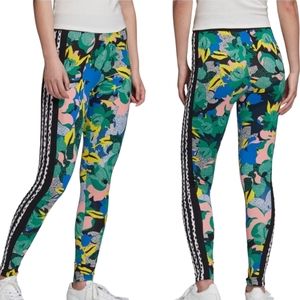 Adidas - Floral Multicolored Joggers Size: S Women